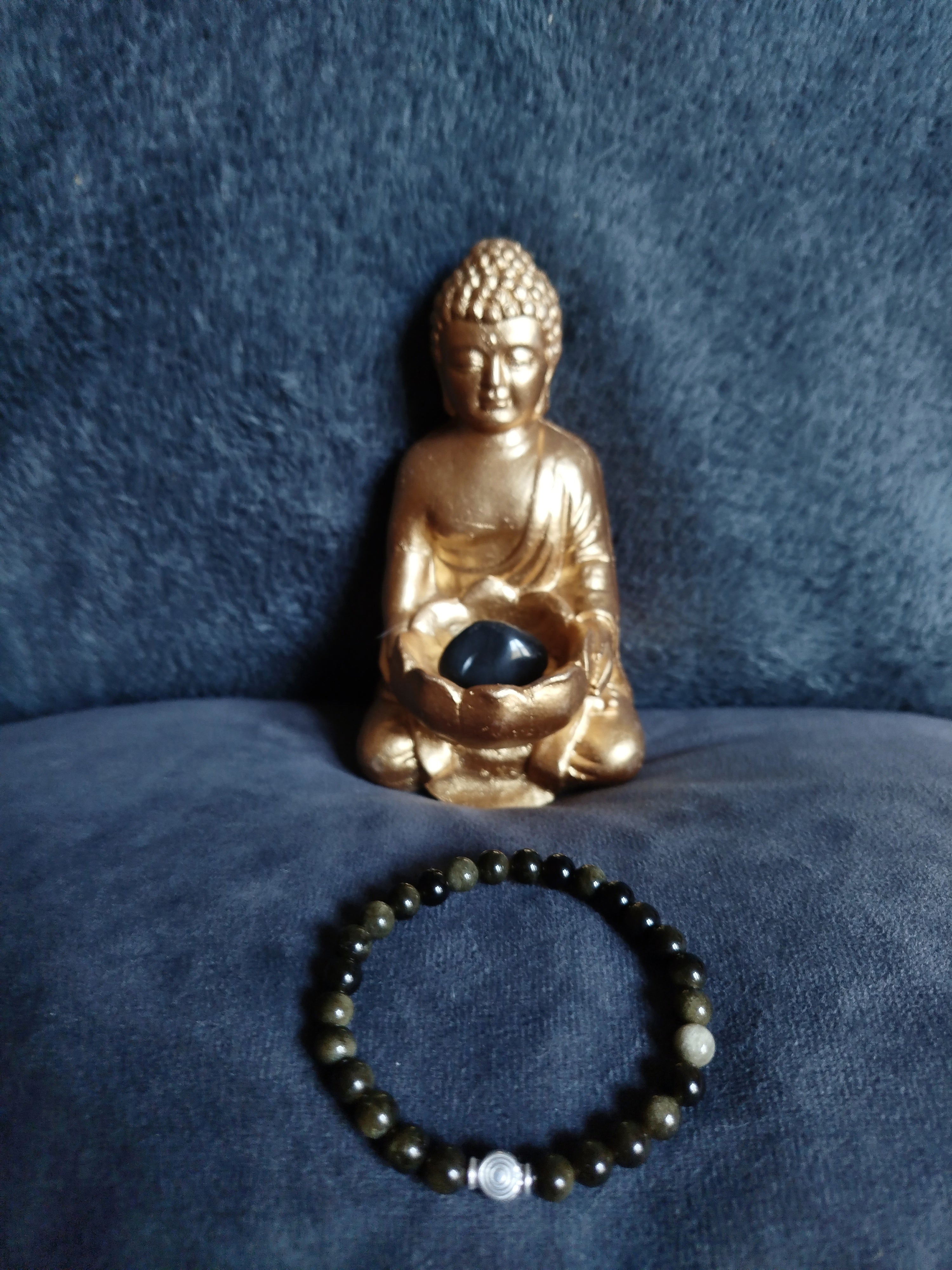 Bracelet d'intention - Ancrage solaire (Obsidienne dorée)