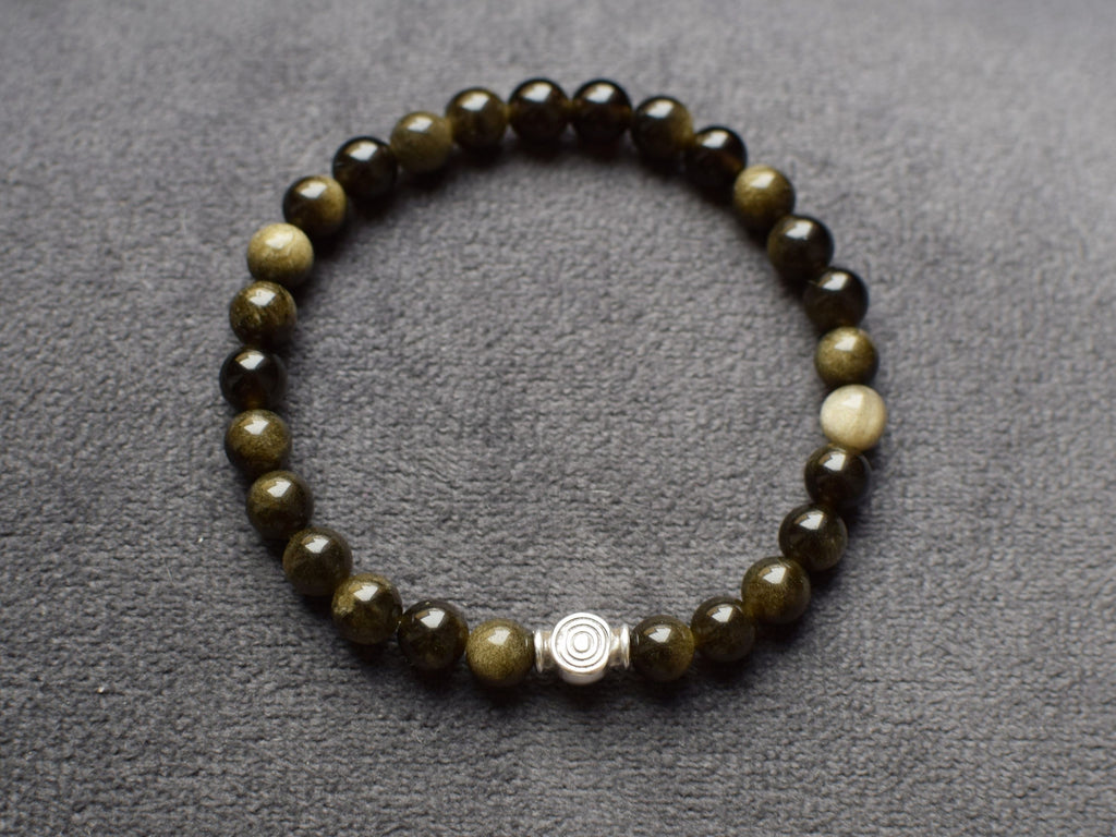 Bracelet d'intention - Ancrage solaire (Obsidienne dorée)
