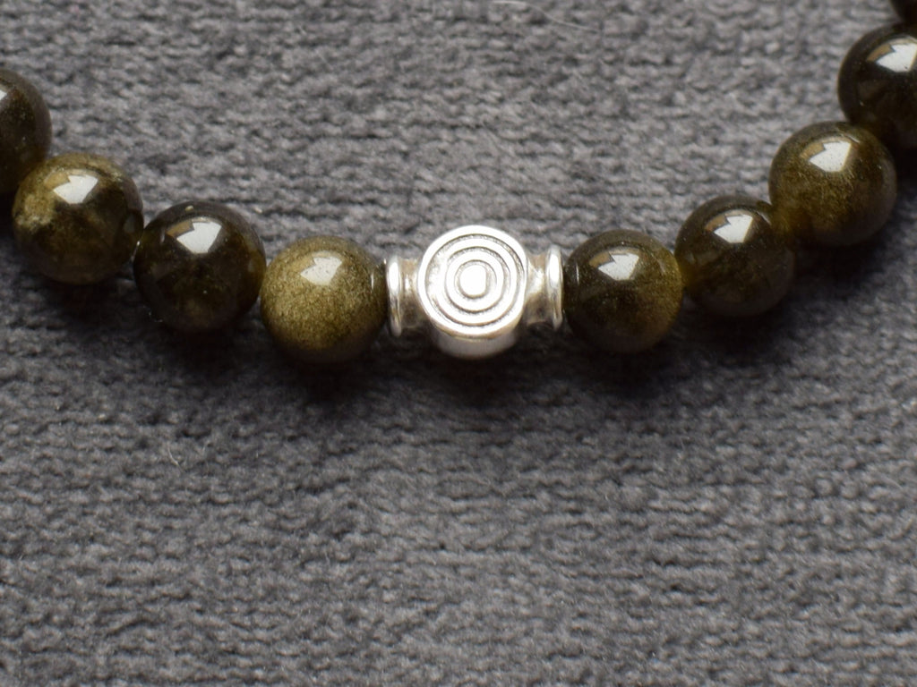 Bracelet d'intention - Ancrage solaire (Obsidienne dorée)