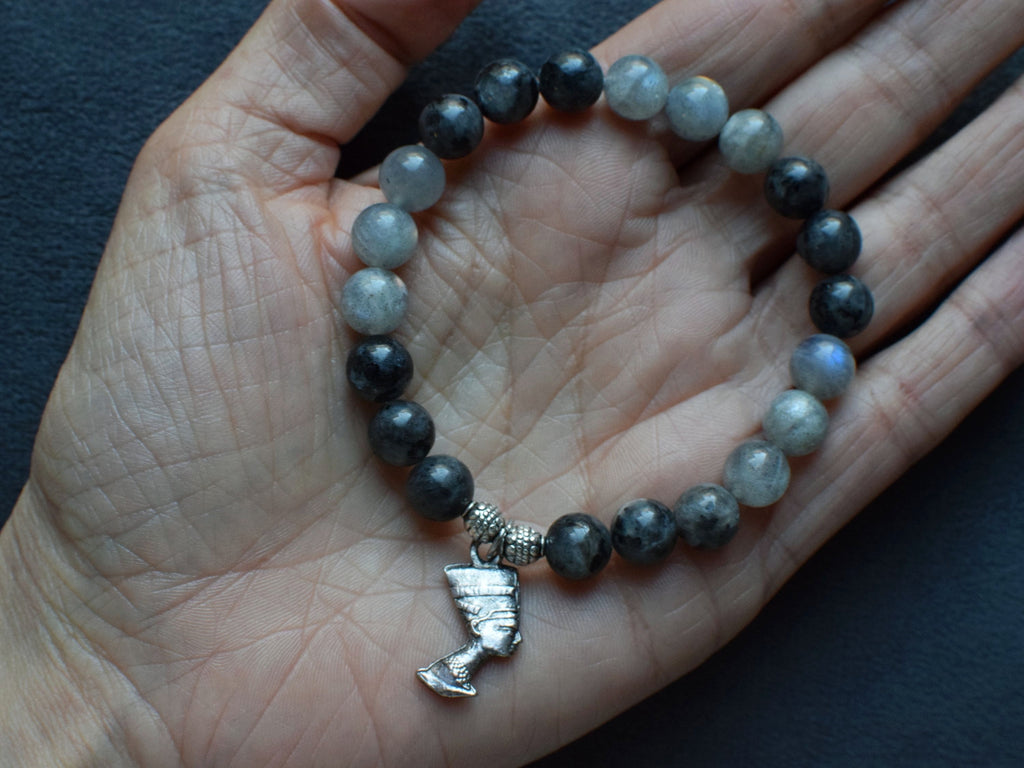 Bracelet d'intention - Souveraine intérieure (Labradorite & larvikite)