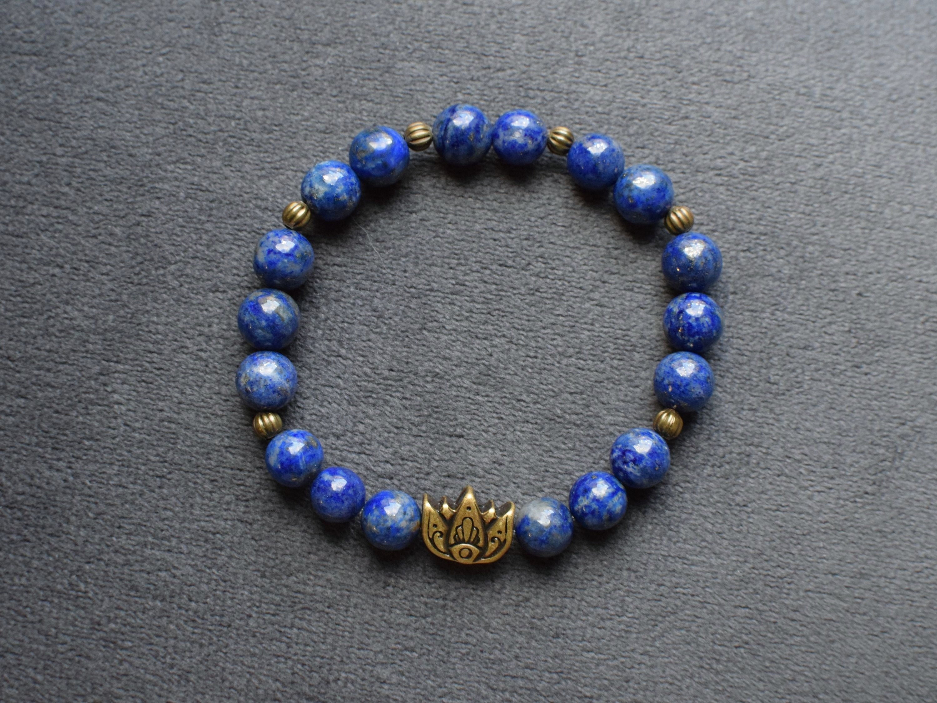 Bracelet d'intention - Lotus céleste (Lapis lazuli)