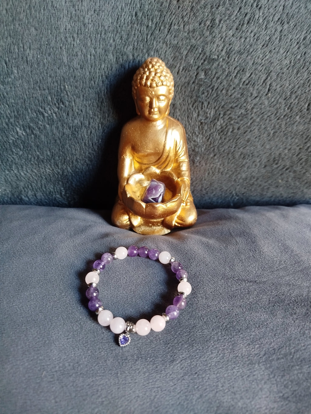 Bracelet d'intention - Eclat de tendresse (Quartz rose & Améthyste)