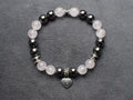 Bracelet d'intention - Lien sincère (Quartz rose & hématite)