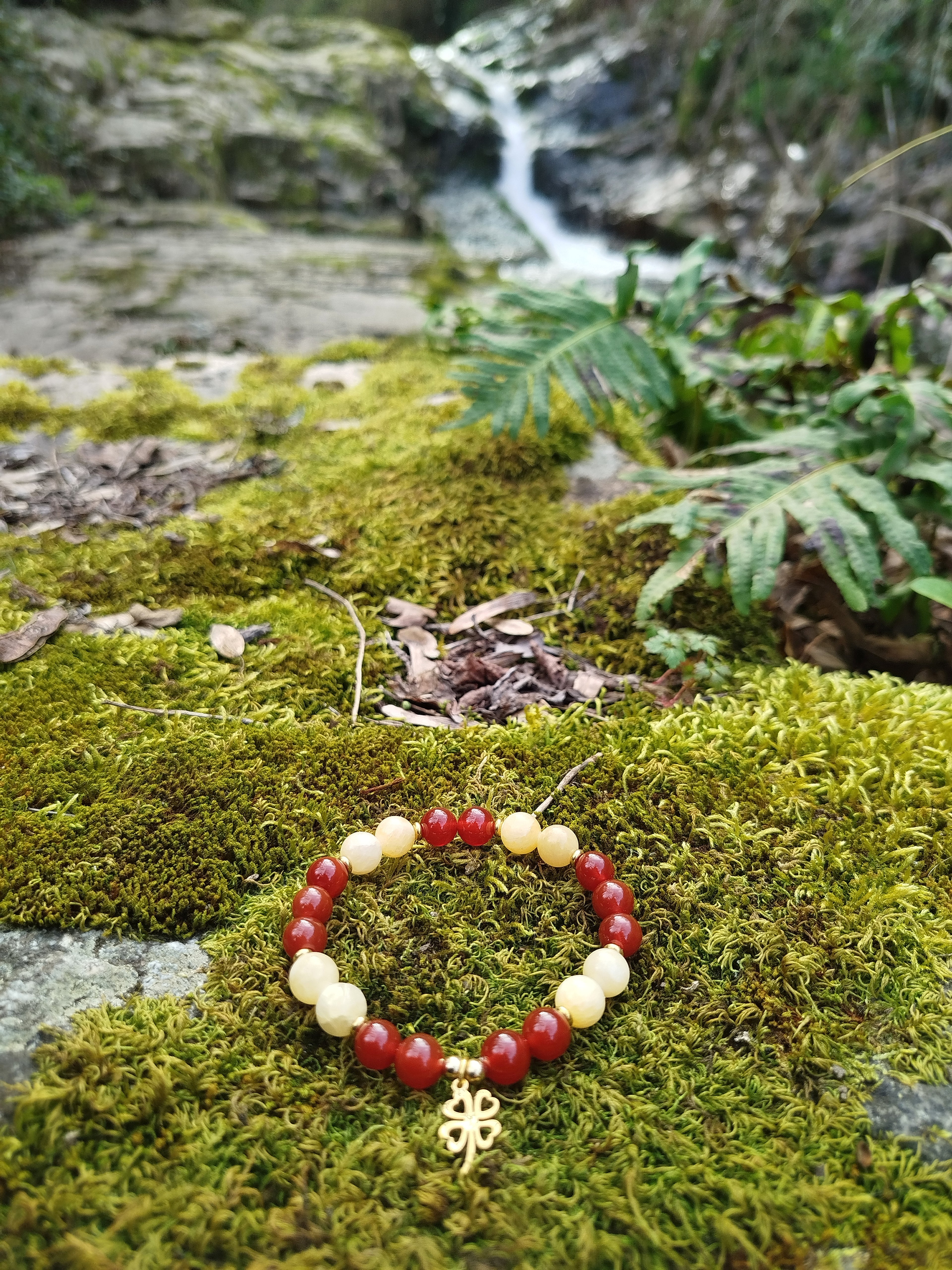 Bracelet d'intention - Chance lumineuse (Cornaline & Calcite orange)