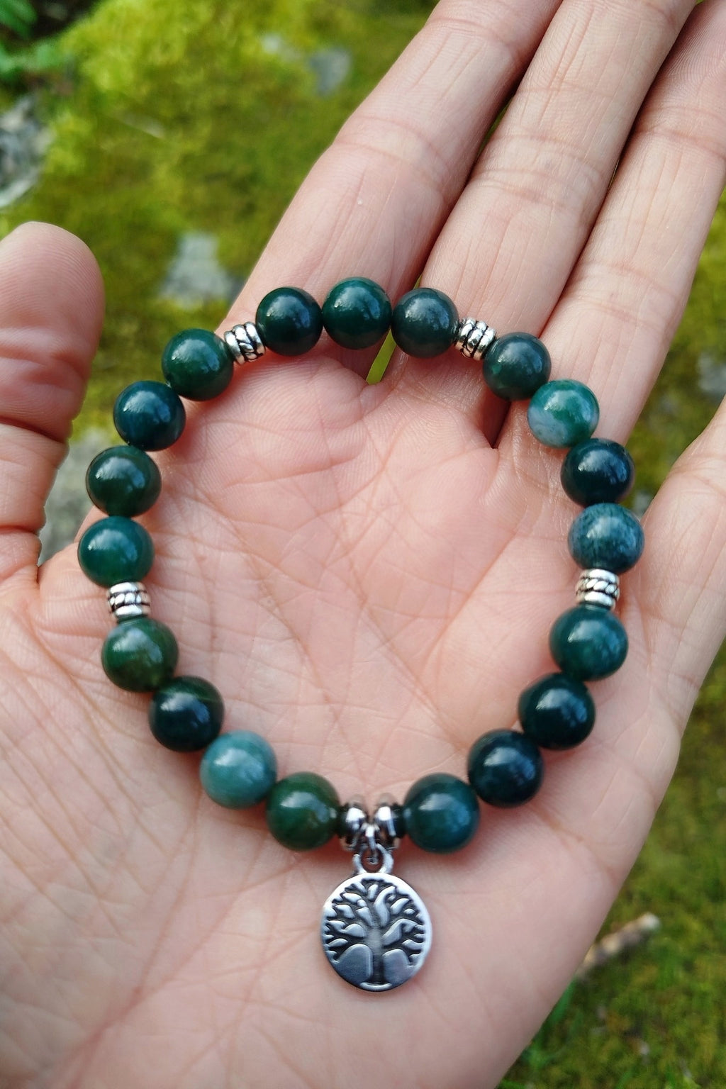 Bracelet d'intention - Essence du vivant (Agate mousse)