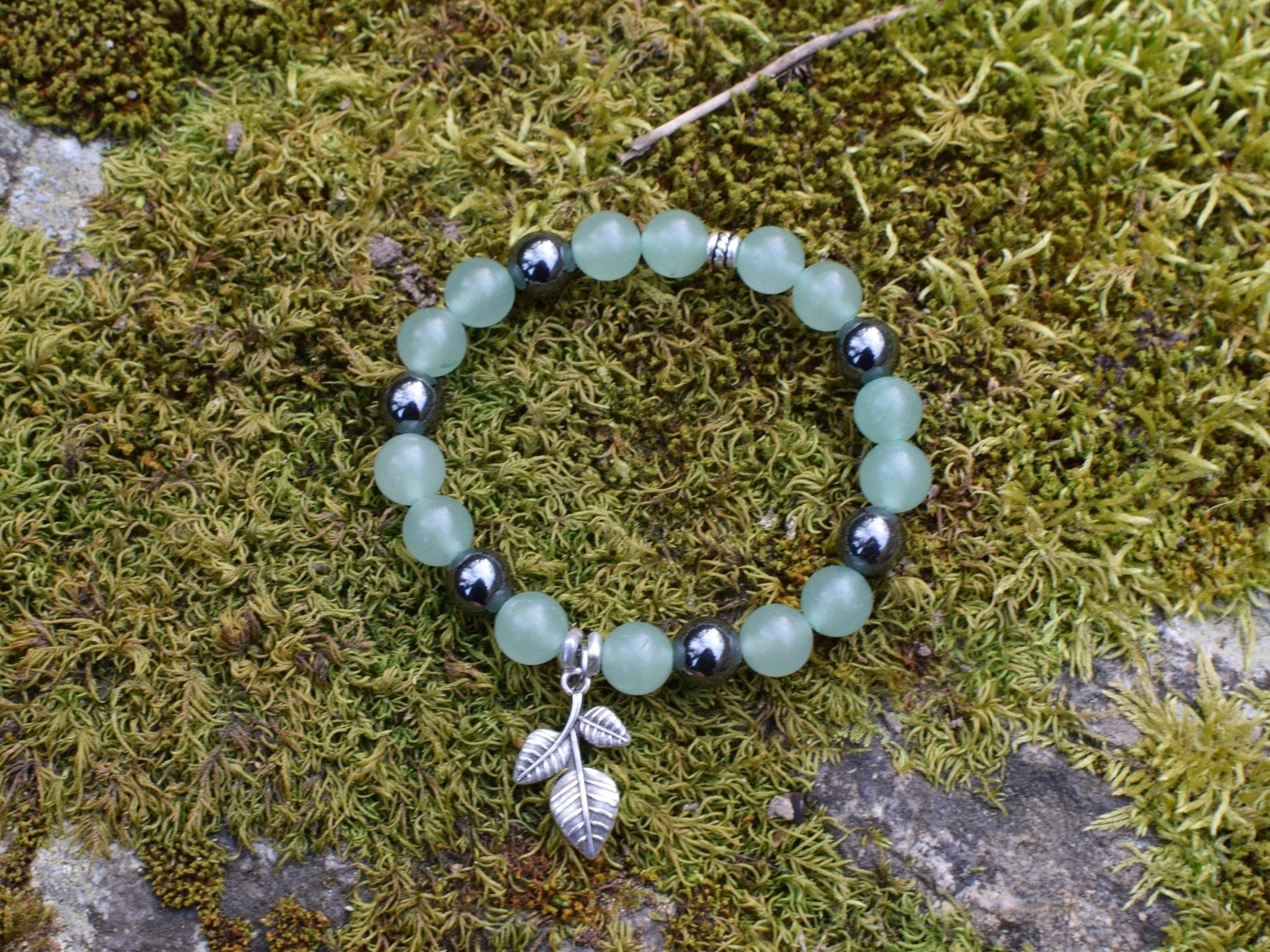 Bracelet intention - Jardin intérieur (Aventurine verte & hématite)