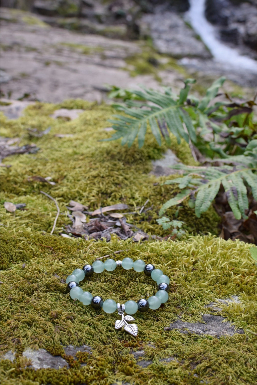 Bracelet intention - Jardin intérieur (Aventurine verte & hématite)