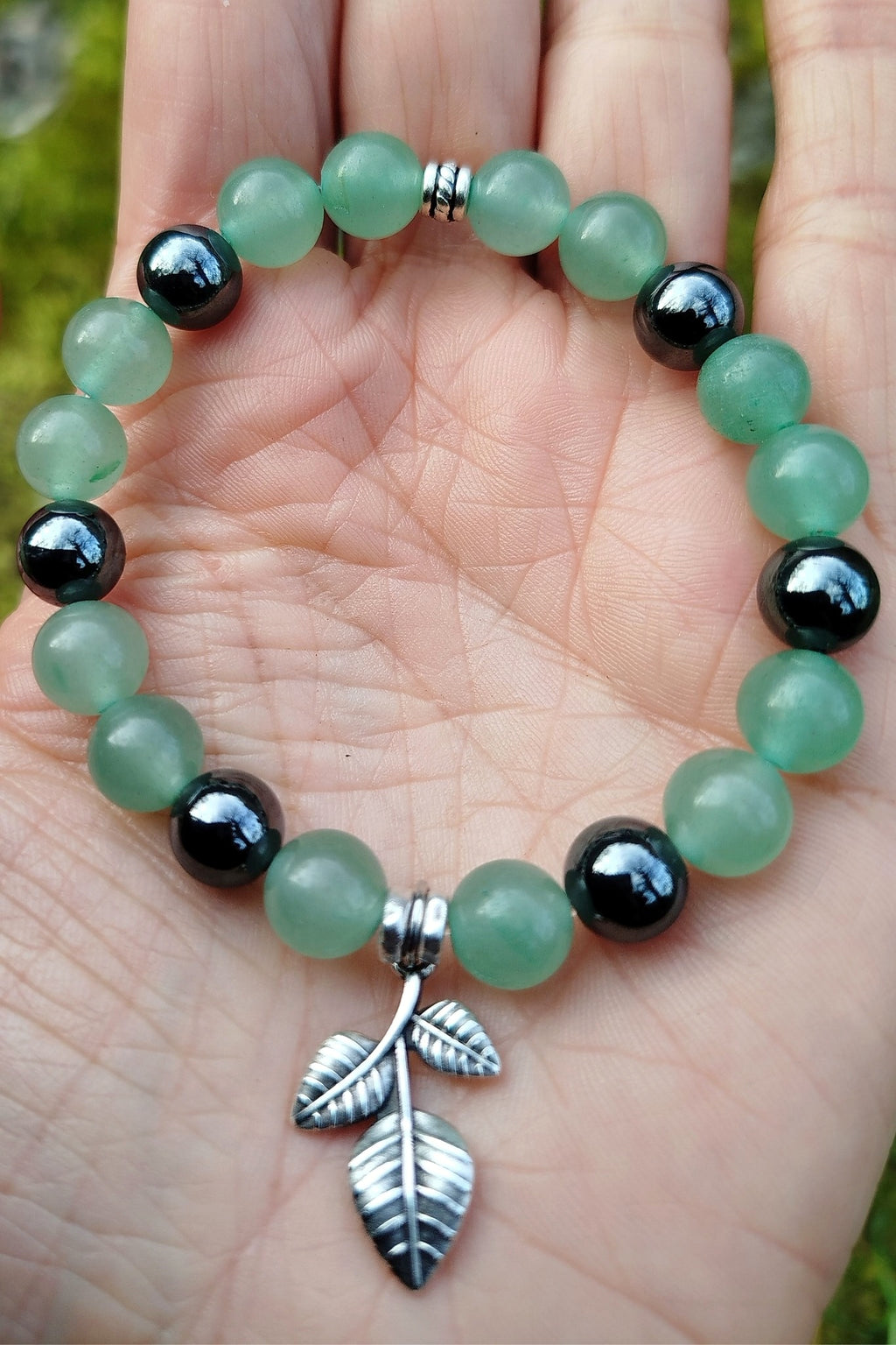 Bracelet intention - Jardin intérieur (Aventurine verte & hématite)