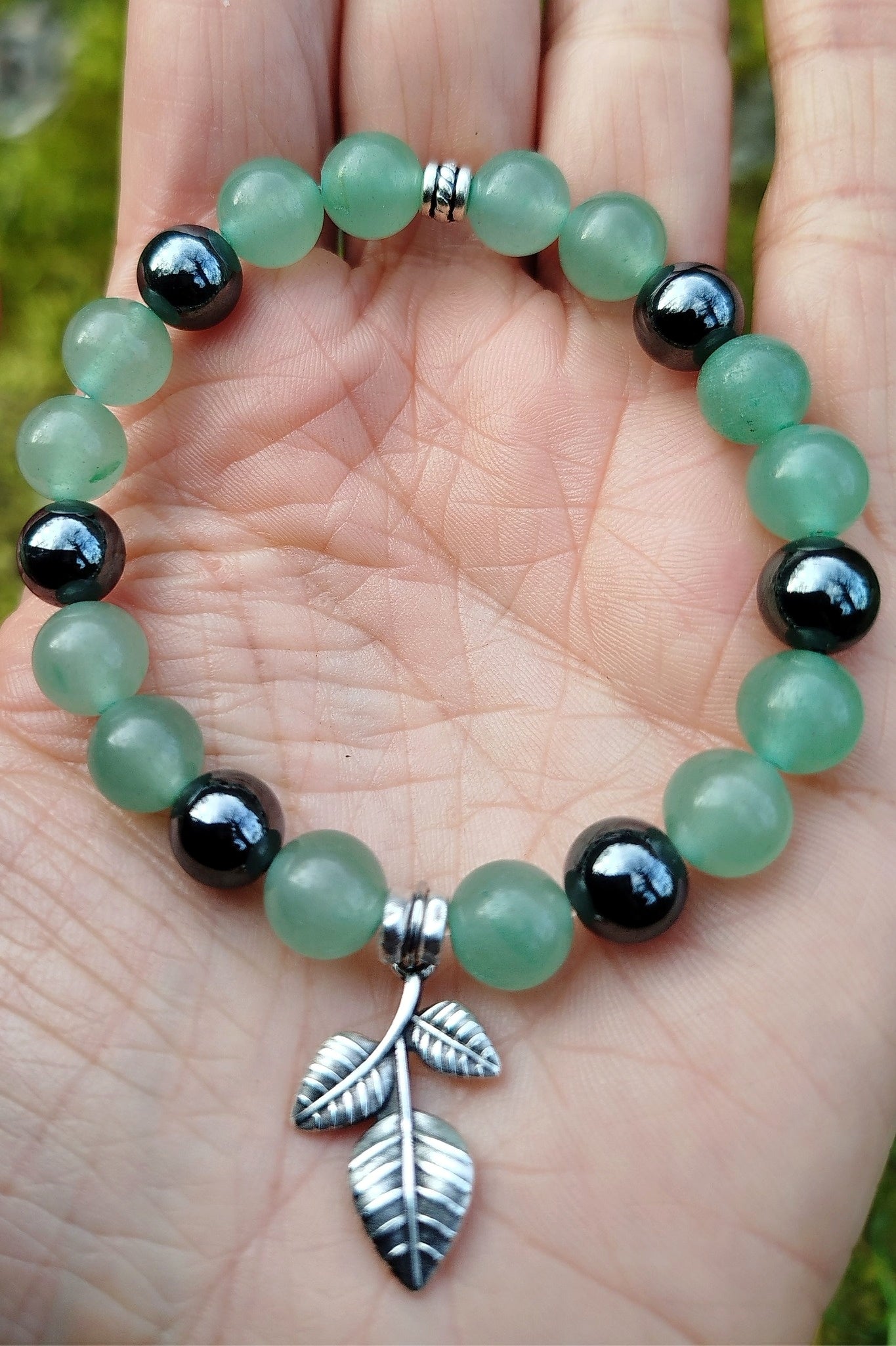 Bracelet intention - Jardin intérieur (Aventurine verte & hématite)