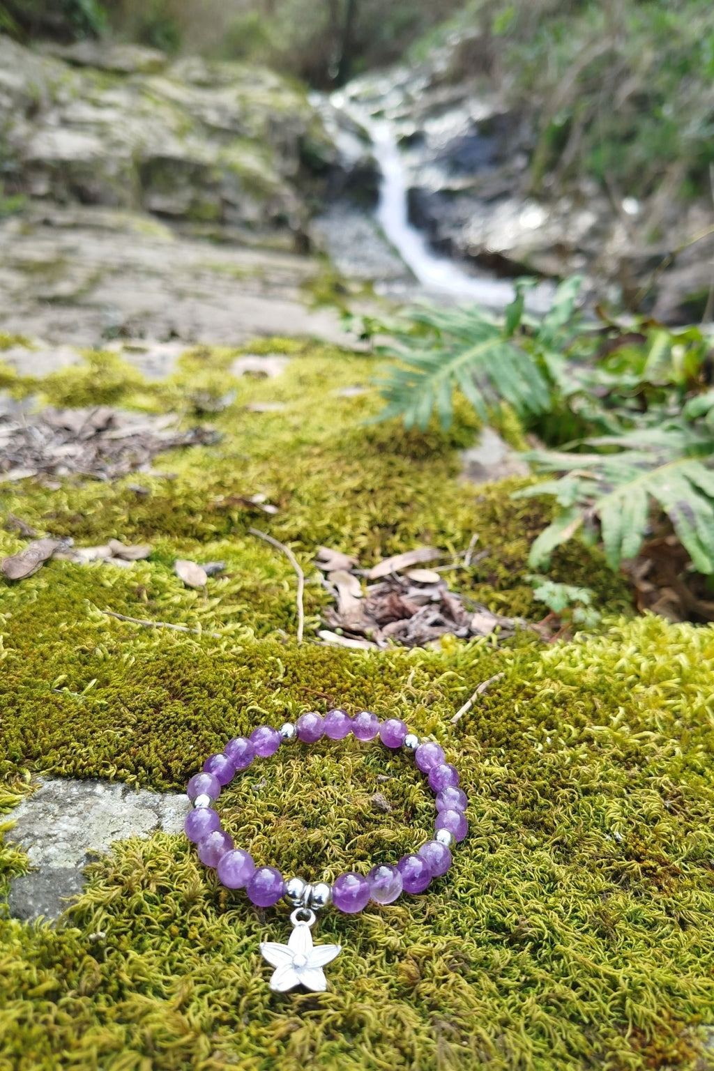 Bracelet d'intention - Fleur d'âme (Améthyste)
