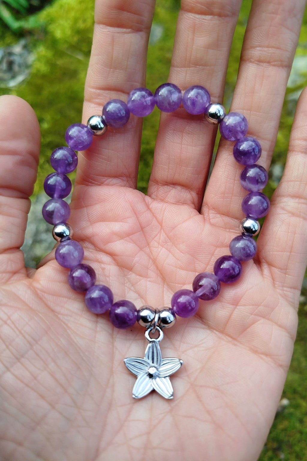 Bracelet d'intention - Fleur d'âme (Améthyste)