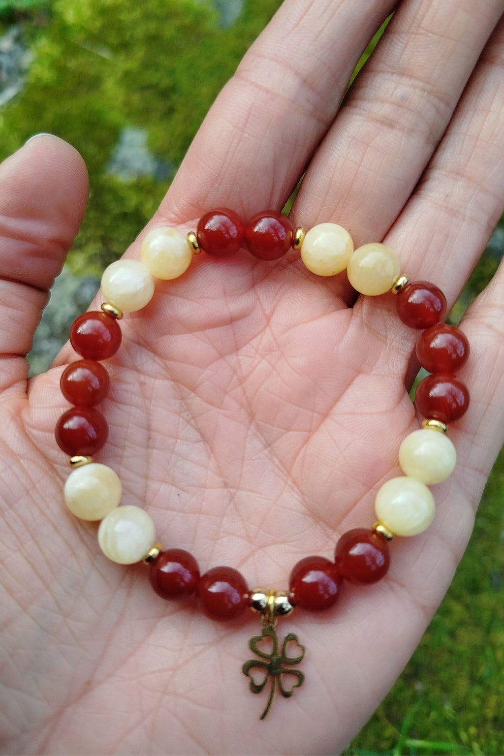 Bracelet d'intention - Chance lumineuse (Cornaline & Calcite orange)
