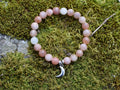 Bracelet d'intention - Lune naissante (Pierre de lune multicolore)