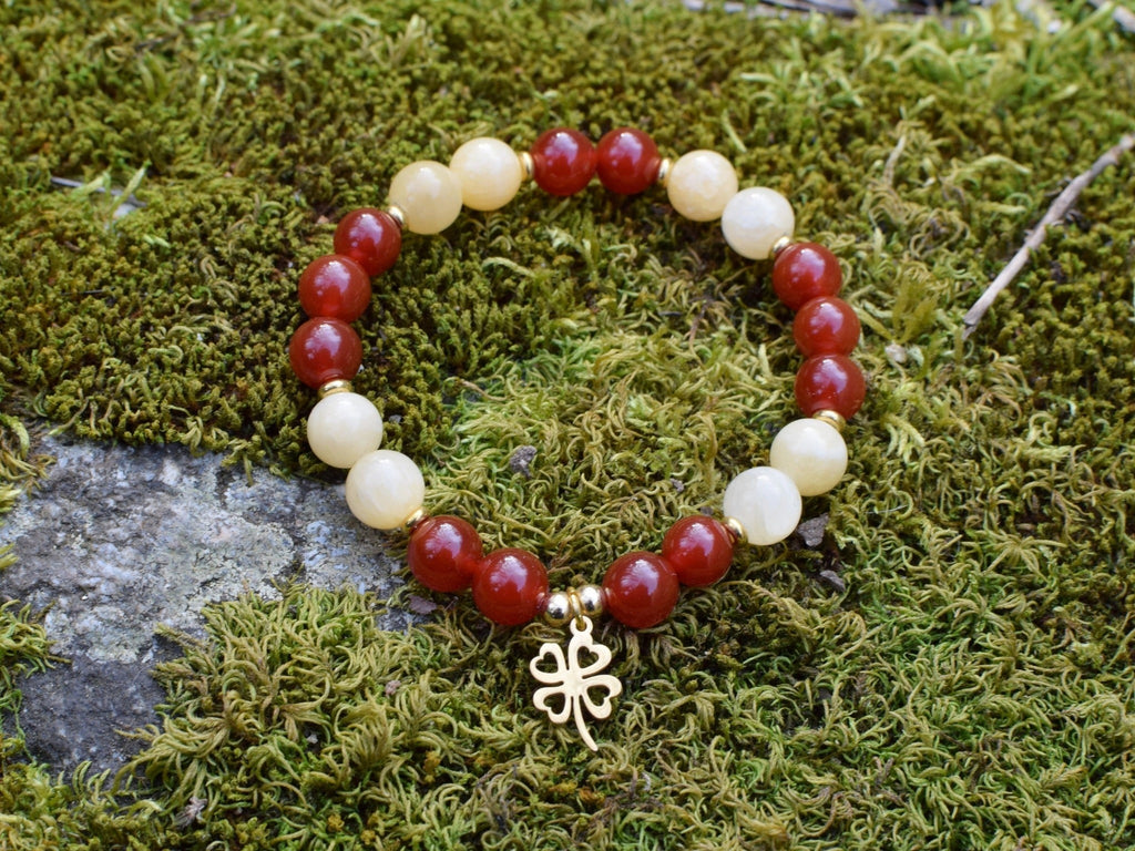 Bracelet d'intention - Chance lumineuse (Cornaline & Calcite orange)