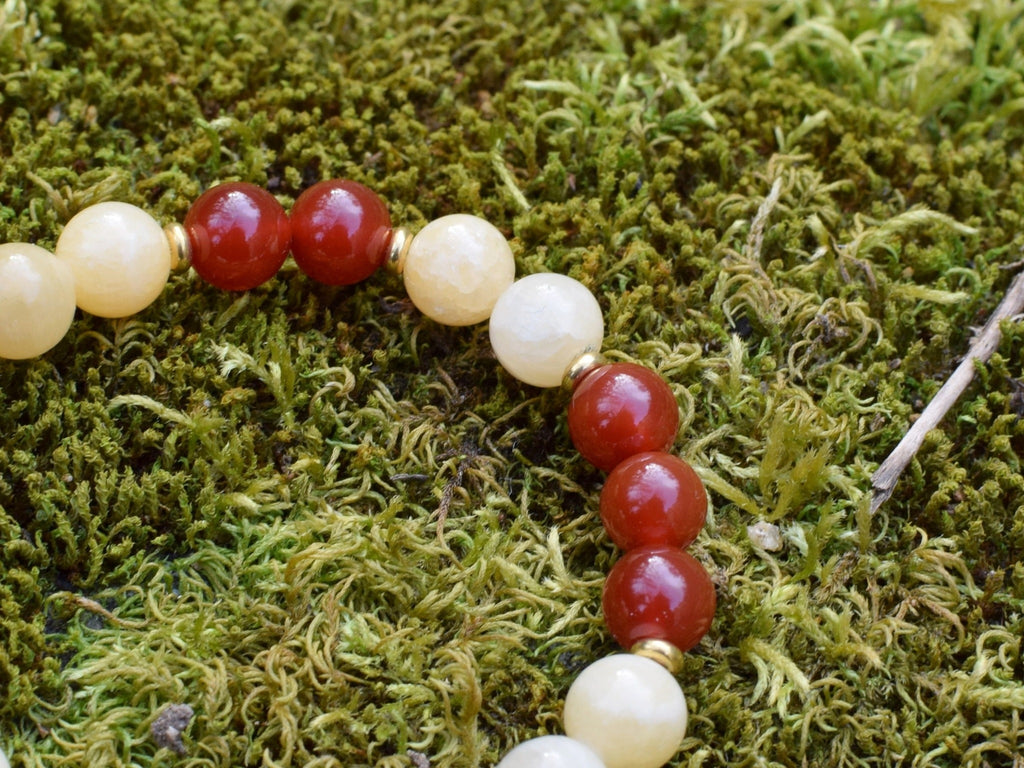 Bracelet d'intention - Chance lumineuse (Cornaline & Calcite orange)