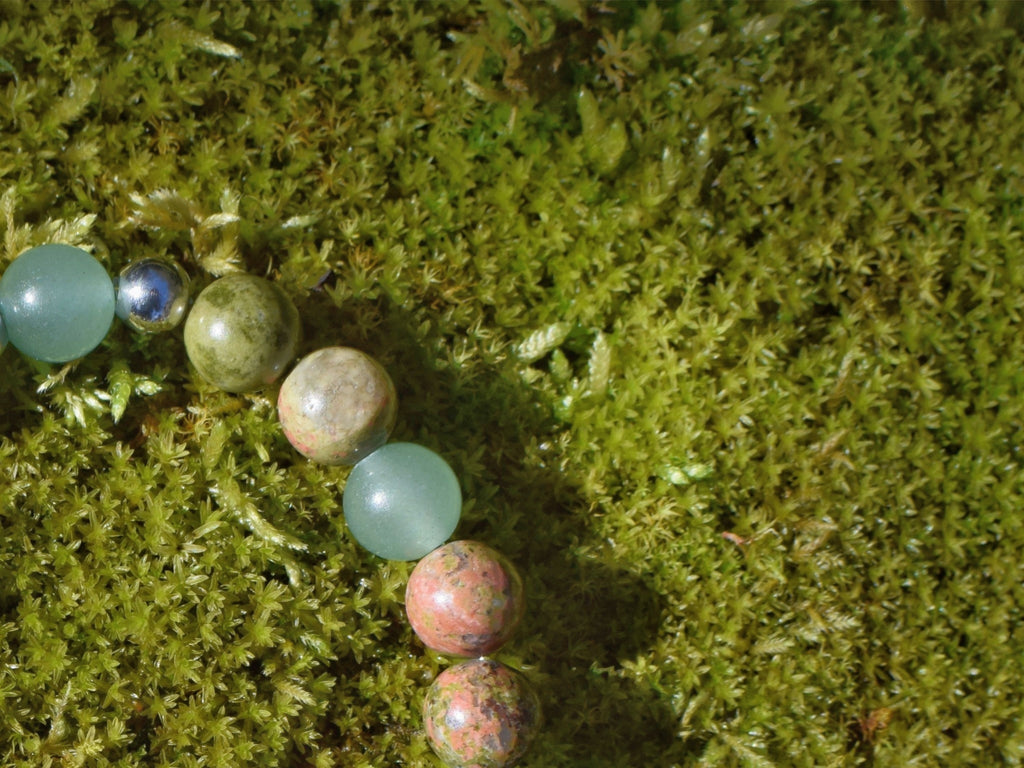 Bracelet d'intention - Harmonie sauvage (Unakite & aventurine verte)