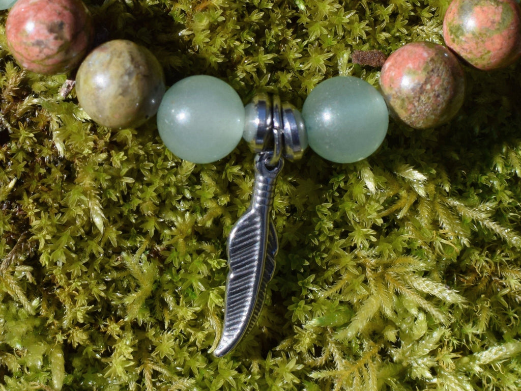Bracelet d'intention - Harmonie sauvage (Unakite & aventurine verte)