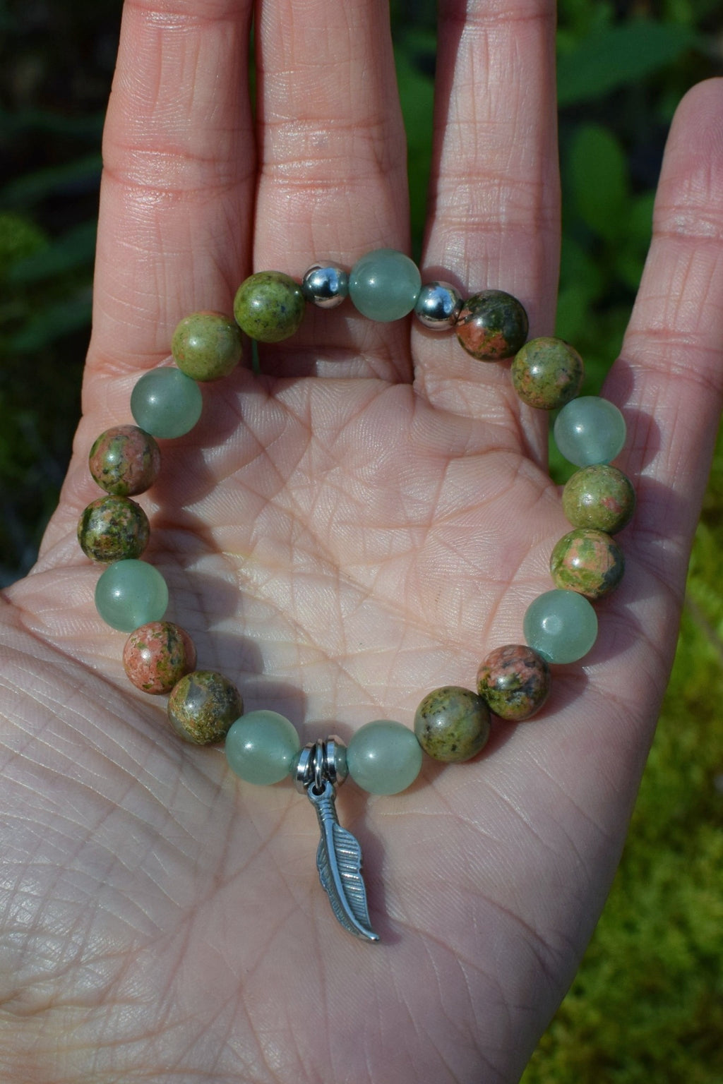 Bracelet d'intention - Harmonie sauvage (Unakite & aventurine verte)