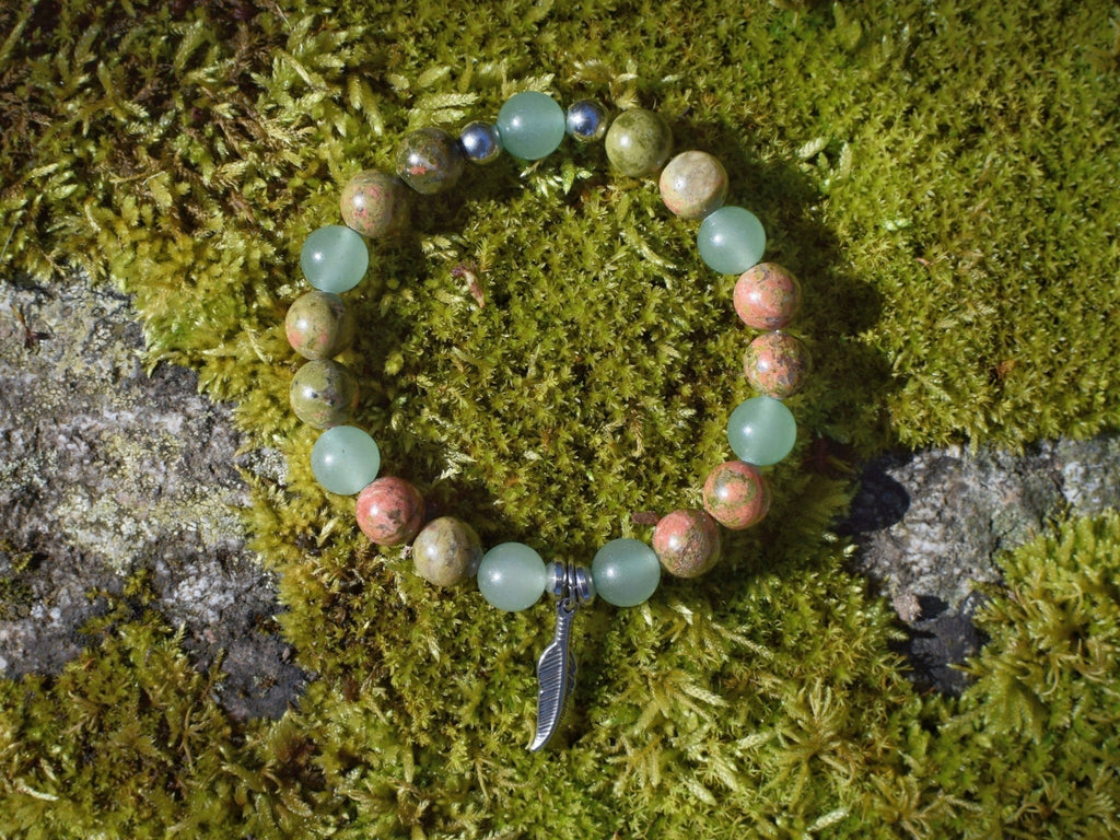 Bracelet d'intention - Harmonie sauvage (Unakite & aventurine verte)