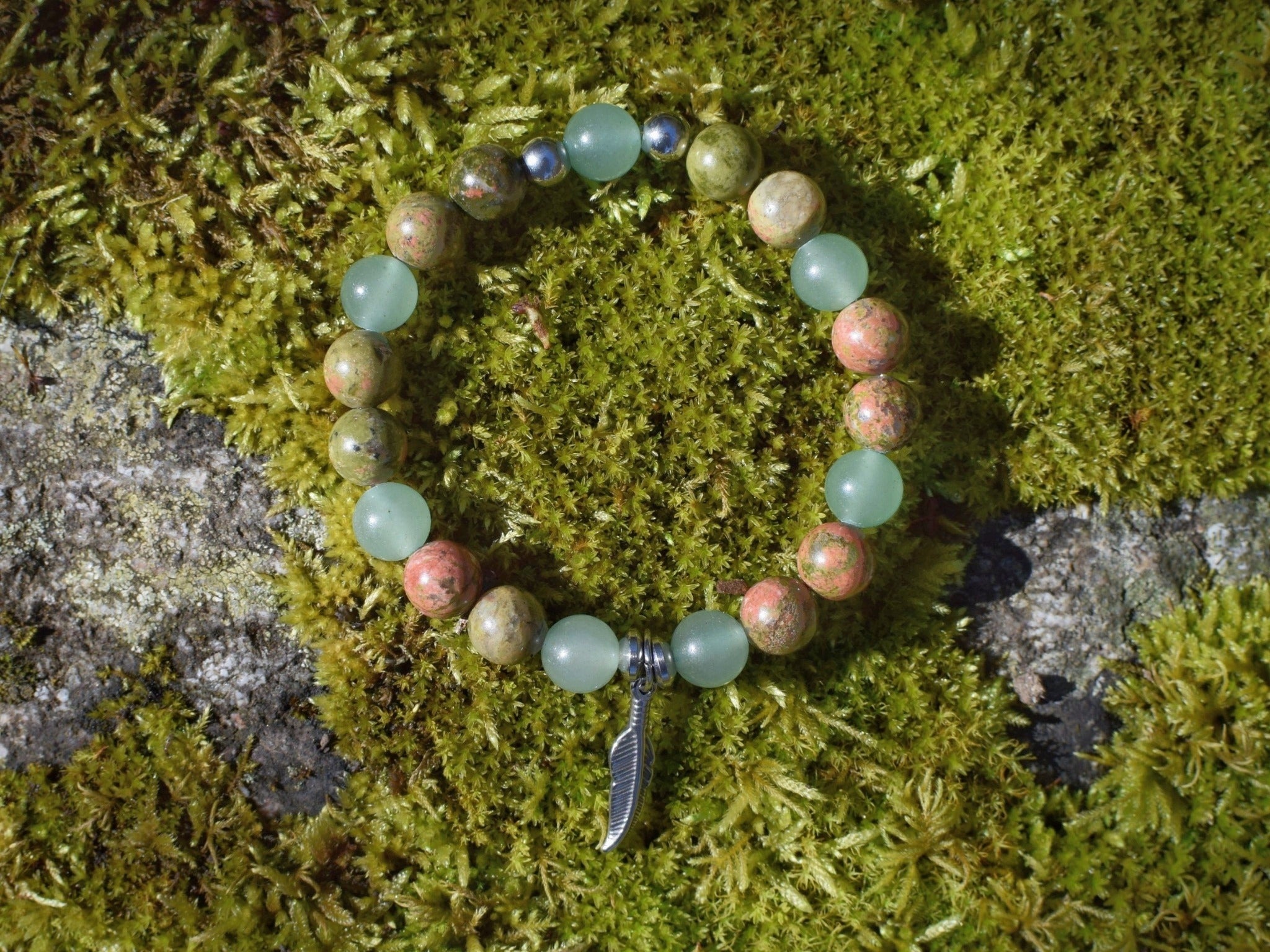 Bracelet d'intention - Harmonie sauvage (Unakite & aventurine verte)
