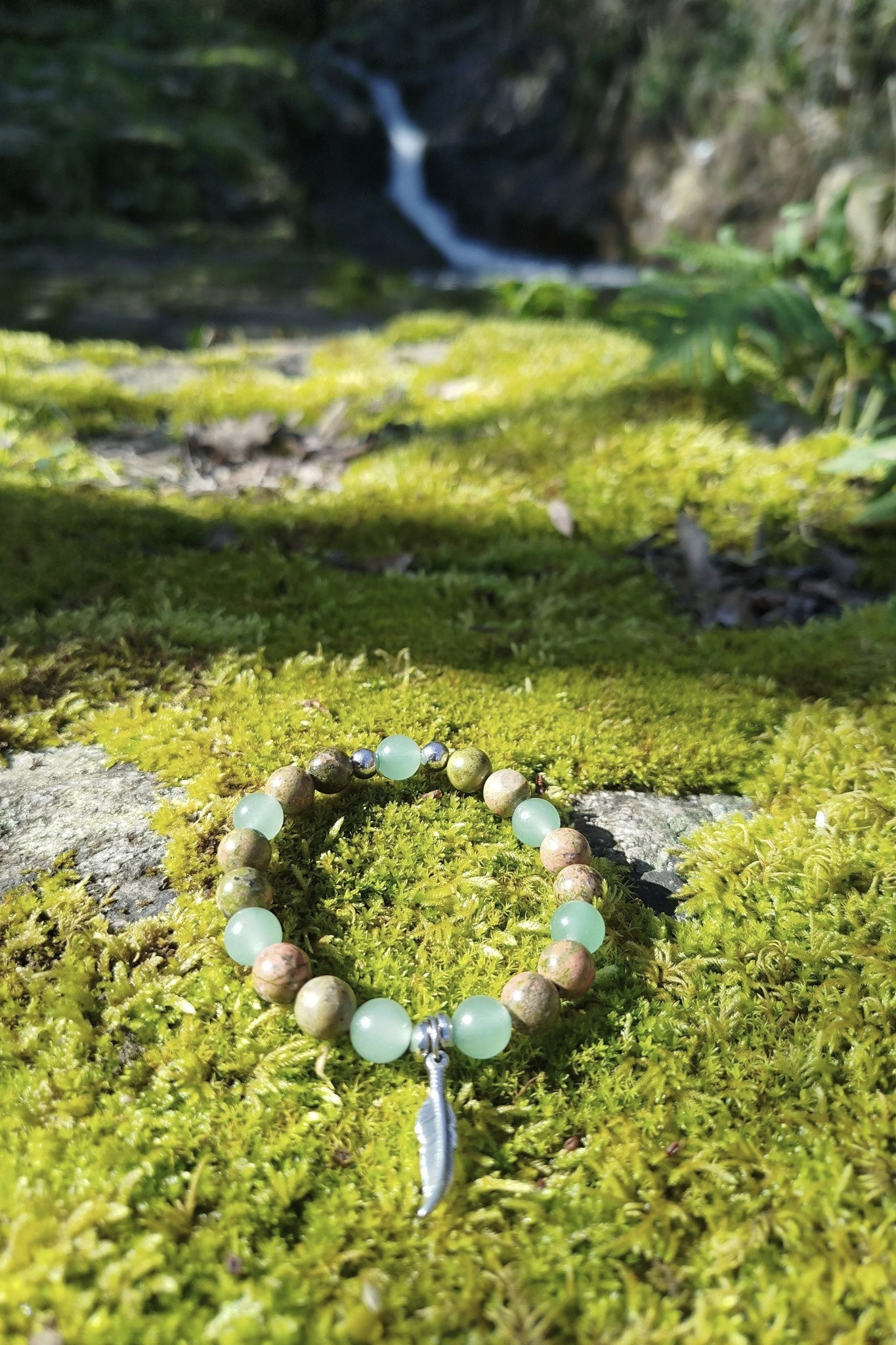 Bracelet d'intention - Harmonie sauvage (Unakite & aventurine verte)