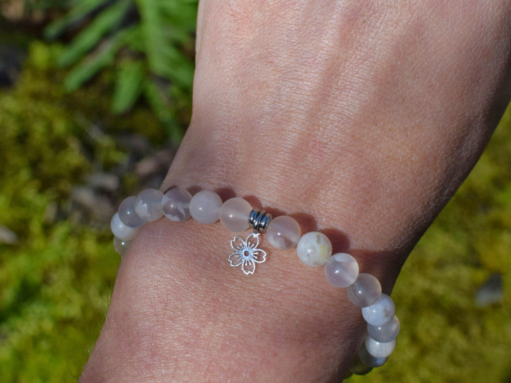 Bracelet d'intention - Éveil Sakura (Agate Fleur de Cerisier)