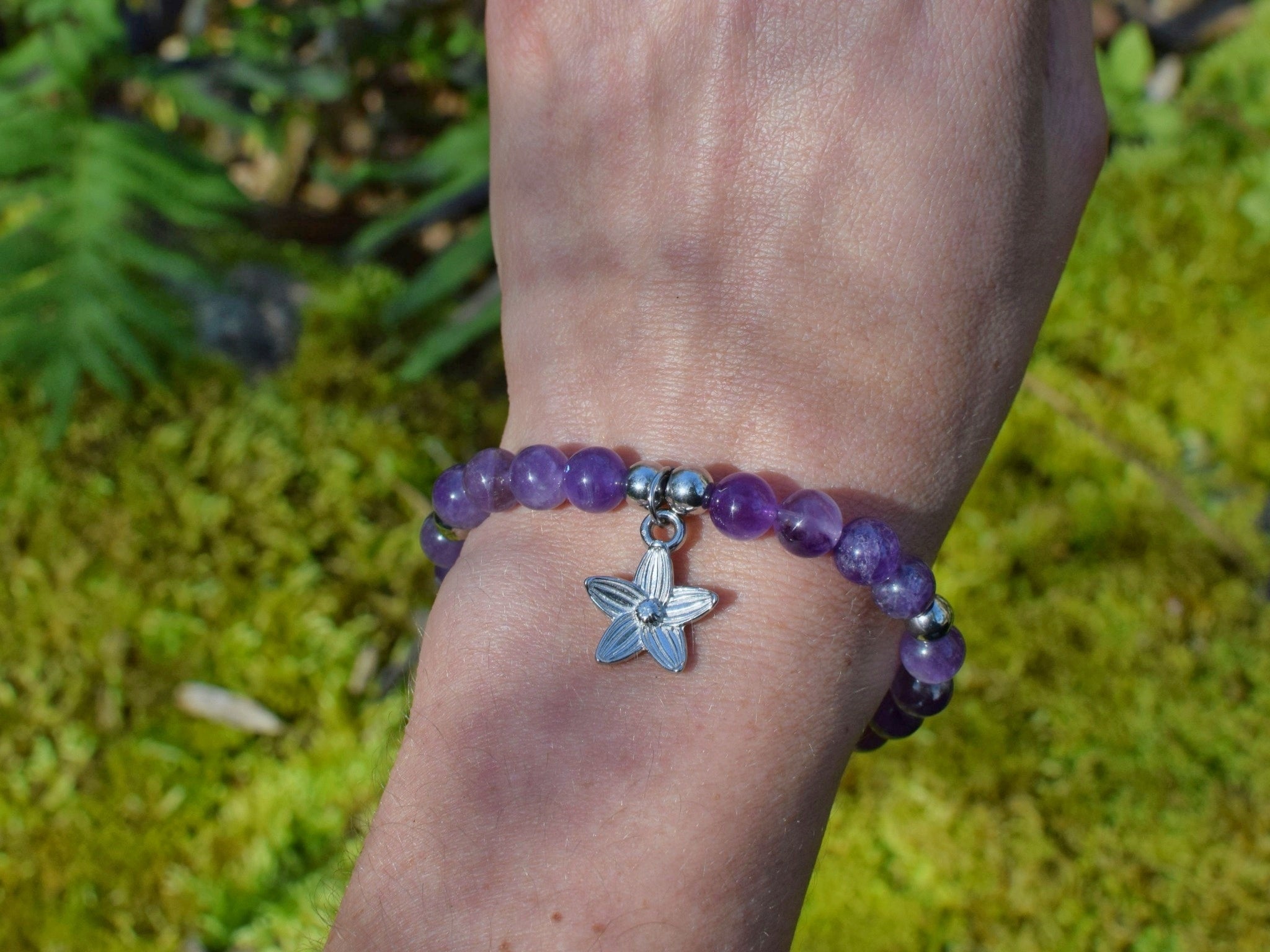 Bracelet d'intention - Fleur d'âme (Améthyste)