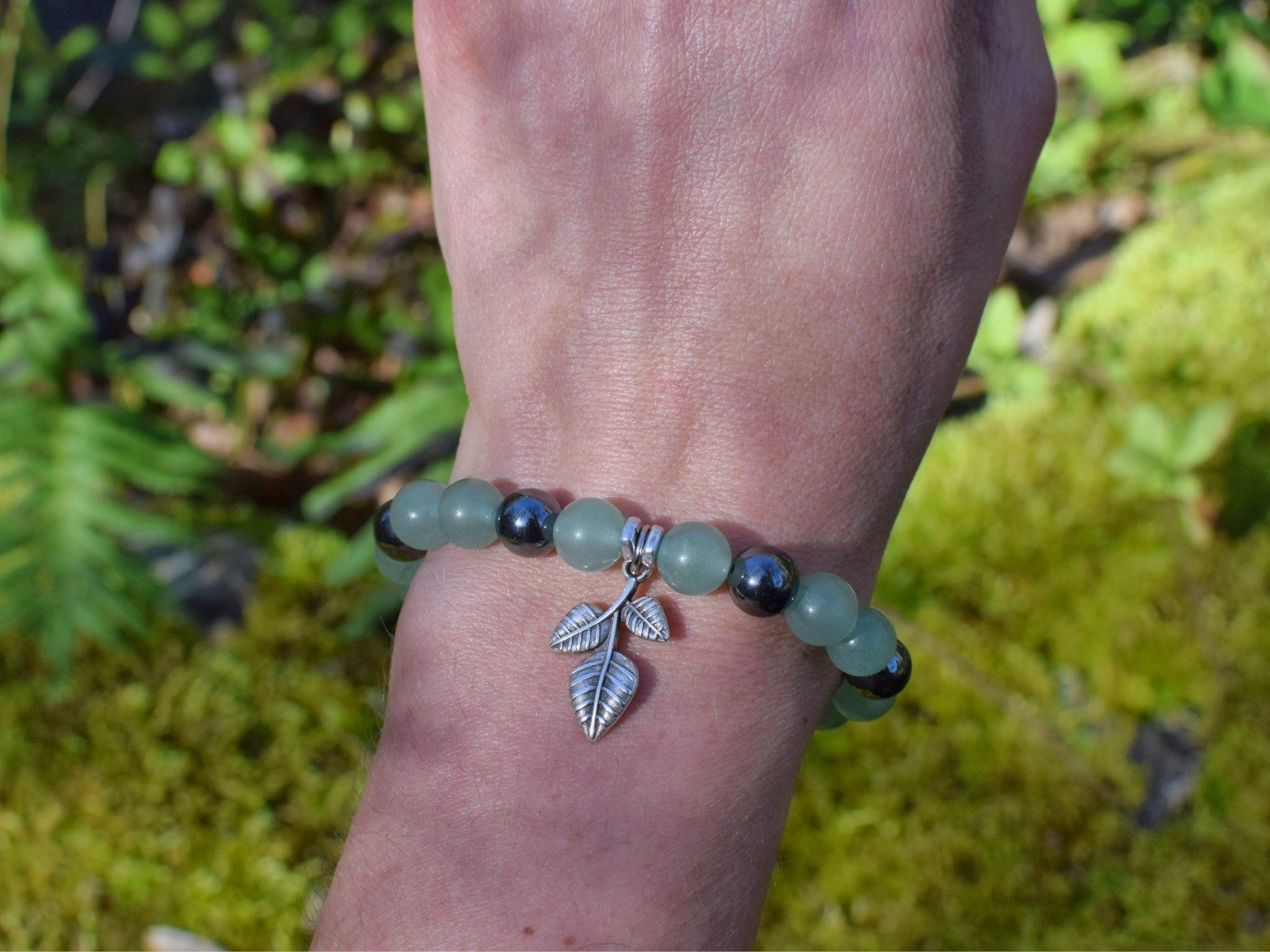 Bracelet intention - Jardin intérieur (Aventurine verte & hématite)