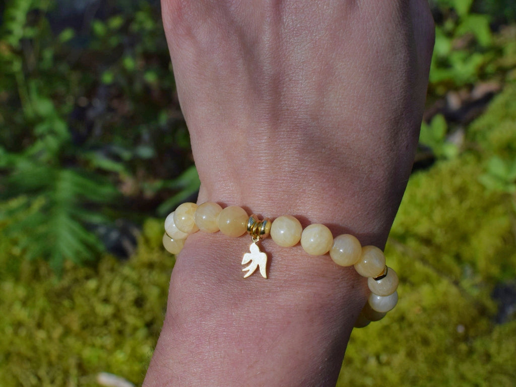 Bracelet d'intention - Ailes de lumière (Calcite orange)