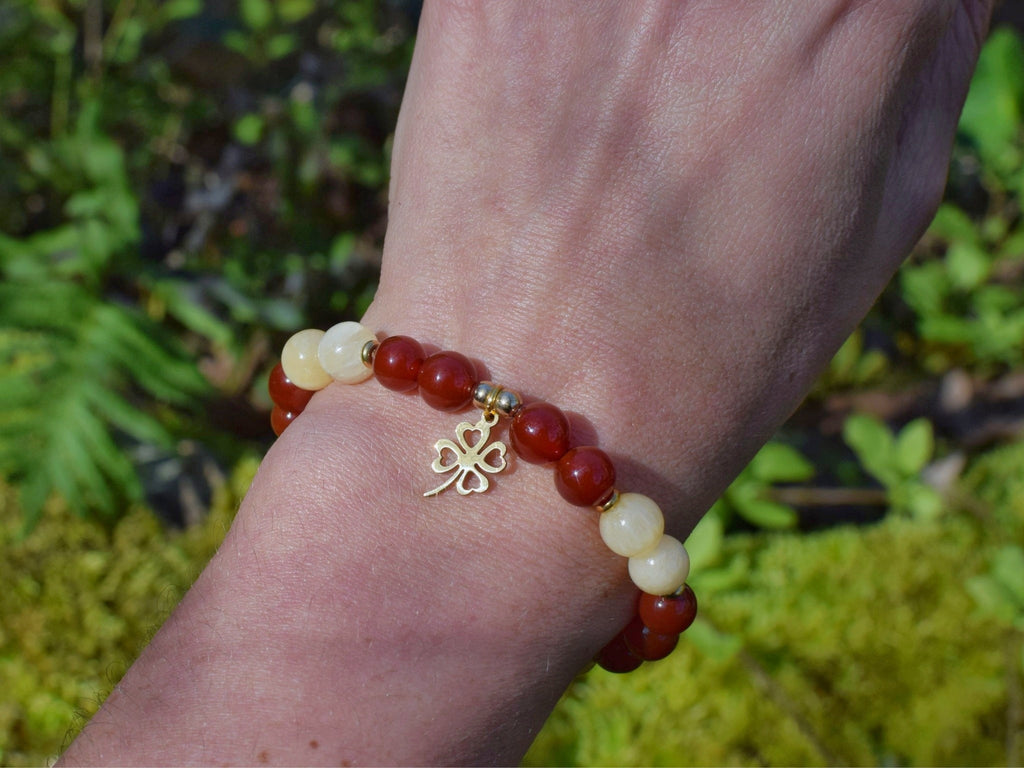 Bracelet d'intention - Chance lumineuse (Cornaline & Calcite orange)