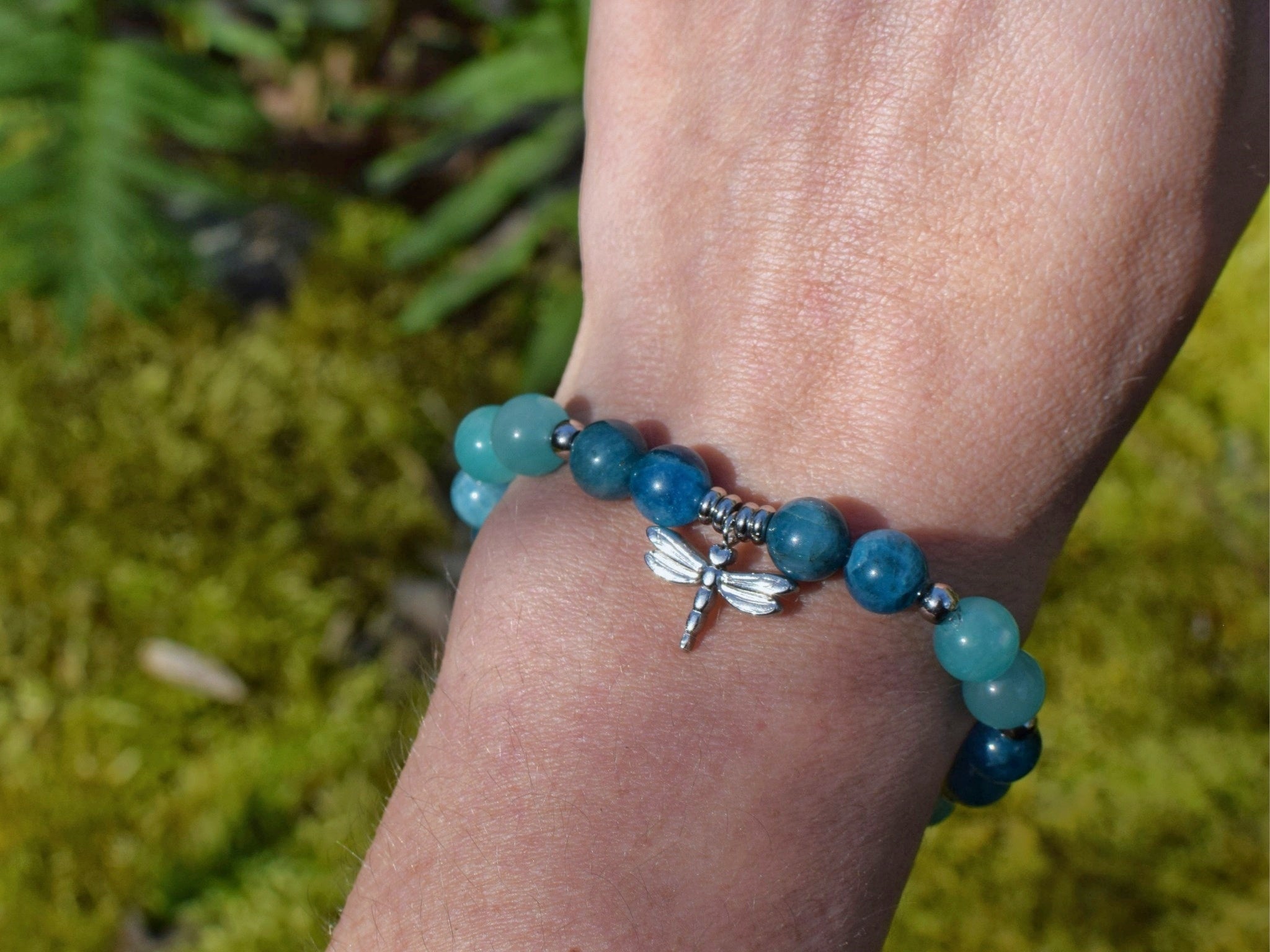 Bracelet d'intention - Messagère de lumière (Apatite & amazonite)