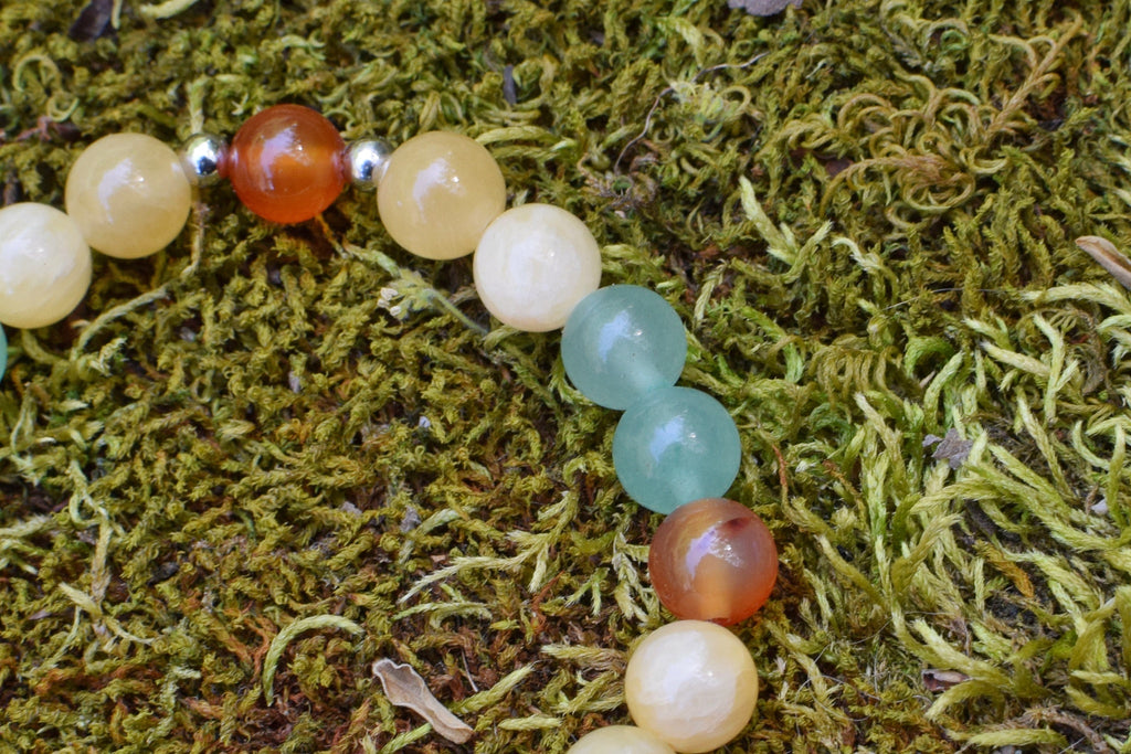 Bracelet d’intention - Ruche vivante (Aventurine, calcite orange & cornaline)