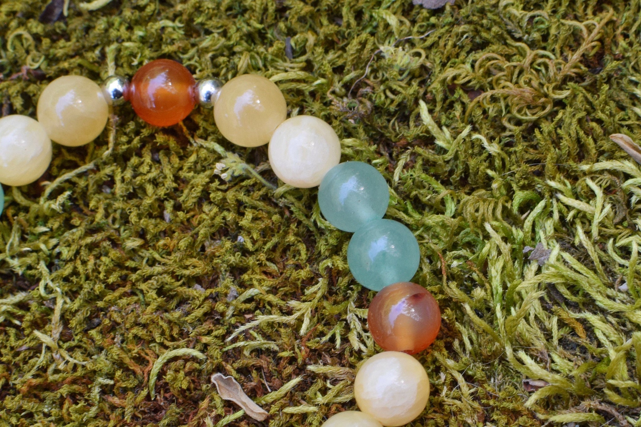 Bracelet d’intention - Ruche vivante (Aventurine, calcite orange & cornaline)