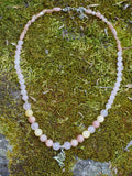 Collier d'intention - Battement léger (Quartz rose, calcite & pierre de lune)