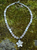 Collier d'intention - Hana rosée (Quartz rose, howlite blanche mate & agate fleur de cerisier)