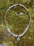 Collier d'intention - Vent doux (Fluorite, quartz rose & unakite)