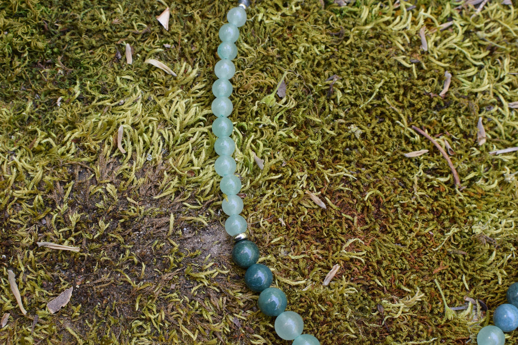 Collier d’intention - Clair sous-bois (Agate mousse & aventurine verte)