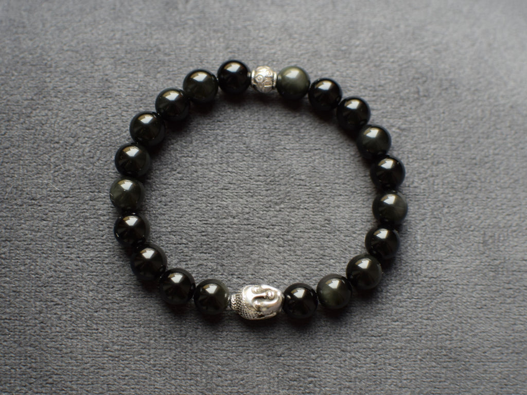 Bracelet d'intention - Sagesse profonde (Obsidienne œil céleste)