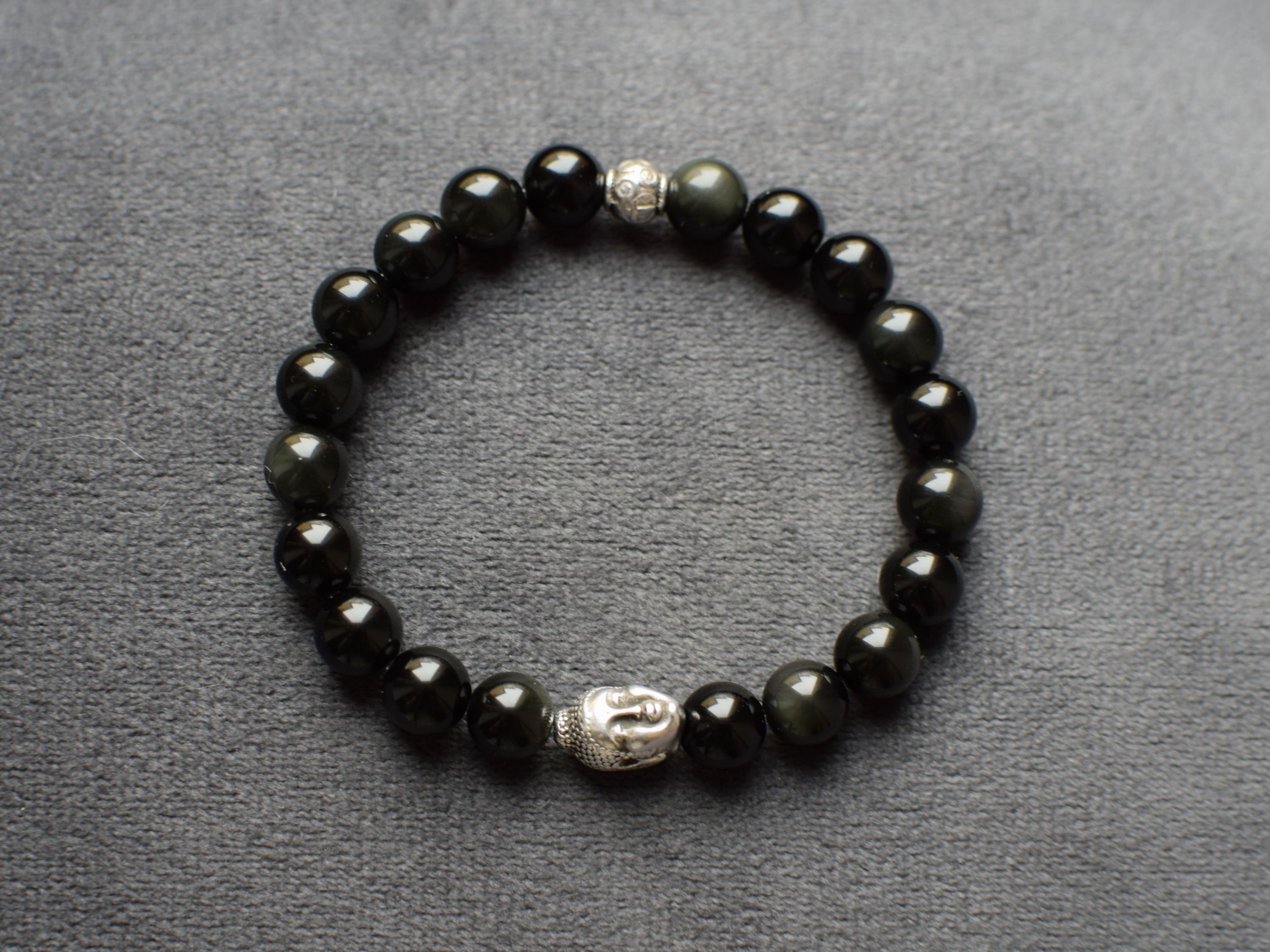 Bracelet d'intention - Sagesse profonde (Obsidienne œil céleste)