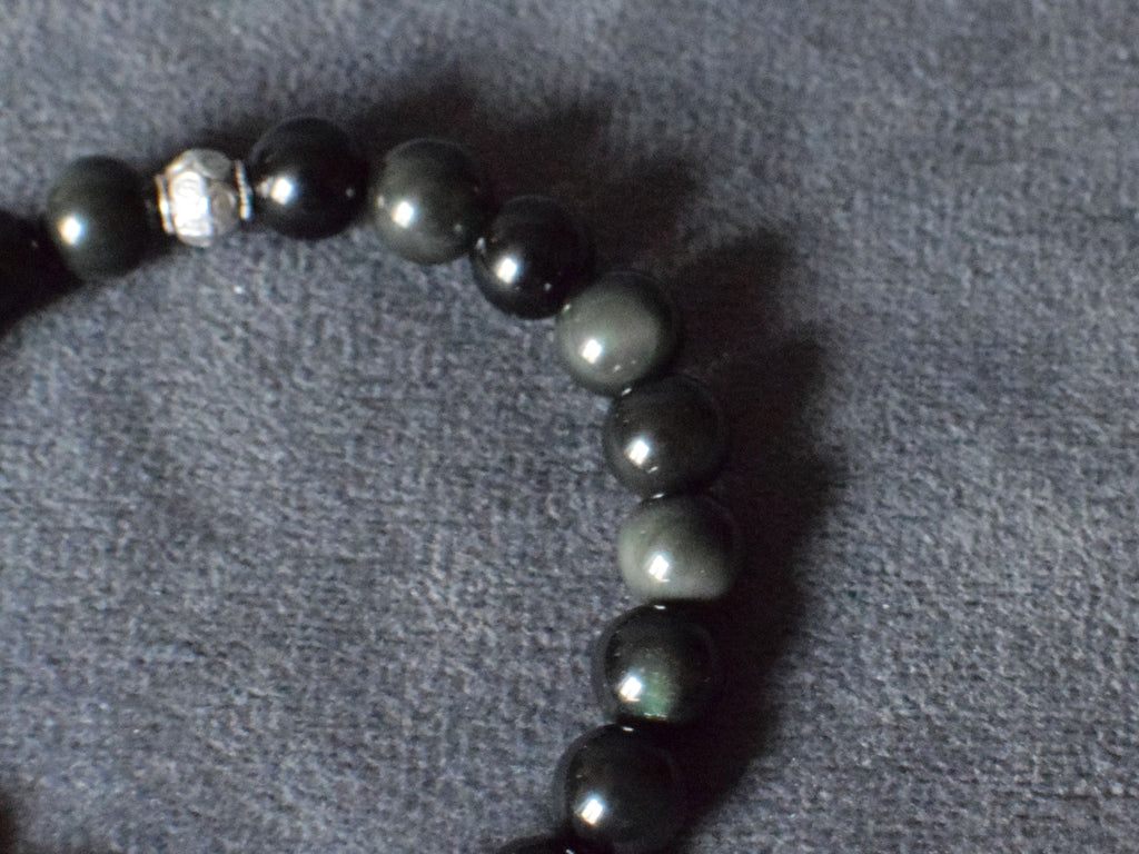 Bracelet d'intention - Sagesse profonde (Obsidienne œil céleste)