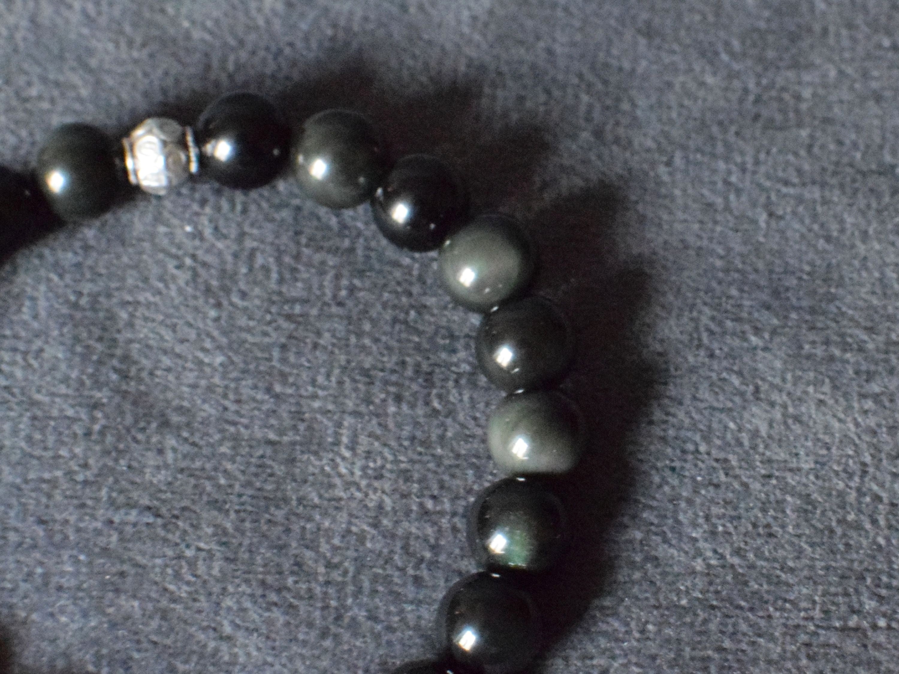 Bracelet d'intention - Sagesse profonde (Obsidienne œil céleste)