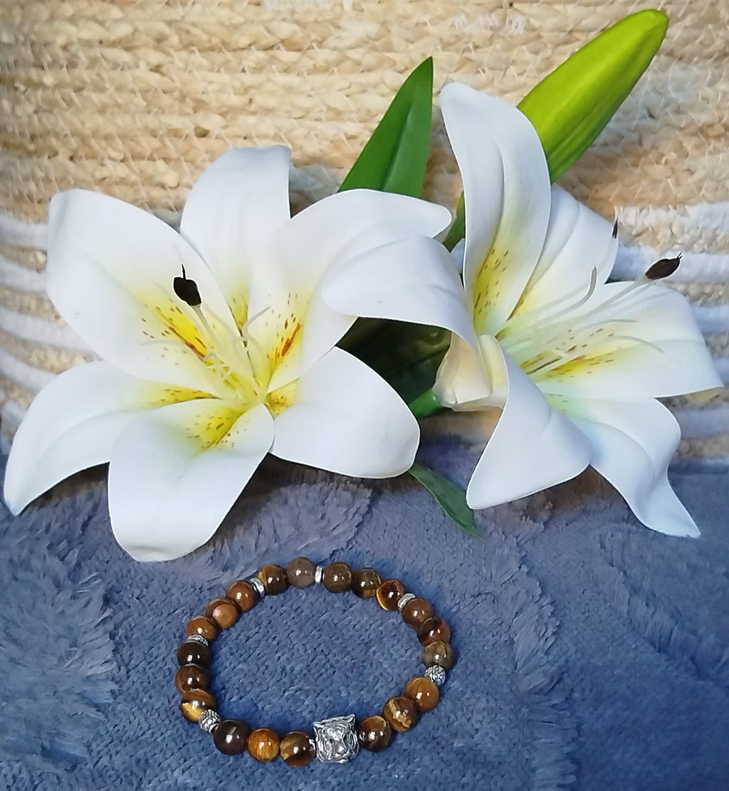 Bracelet d'intention - Esprit du tigre (Œil de tigre)