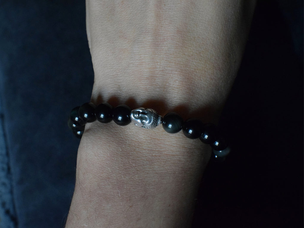 Bracelet d'intention - Sagesse profonde (Obsidienne œil céleste)