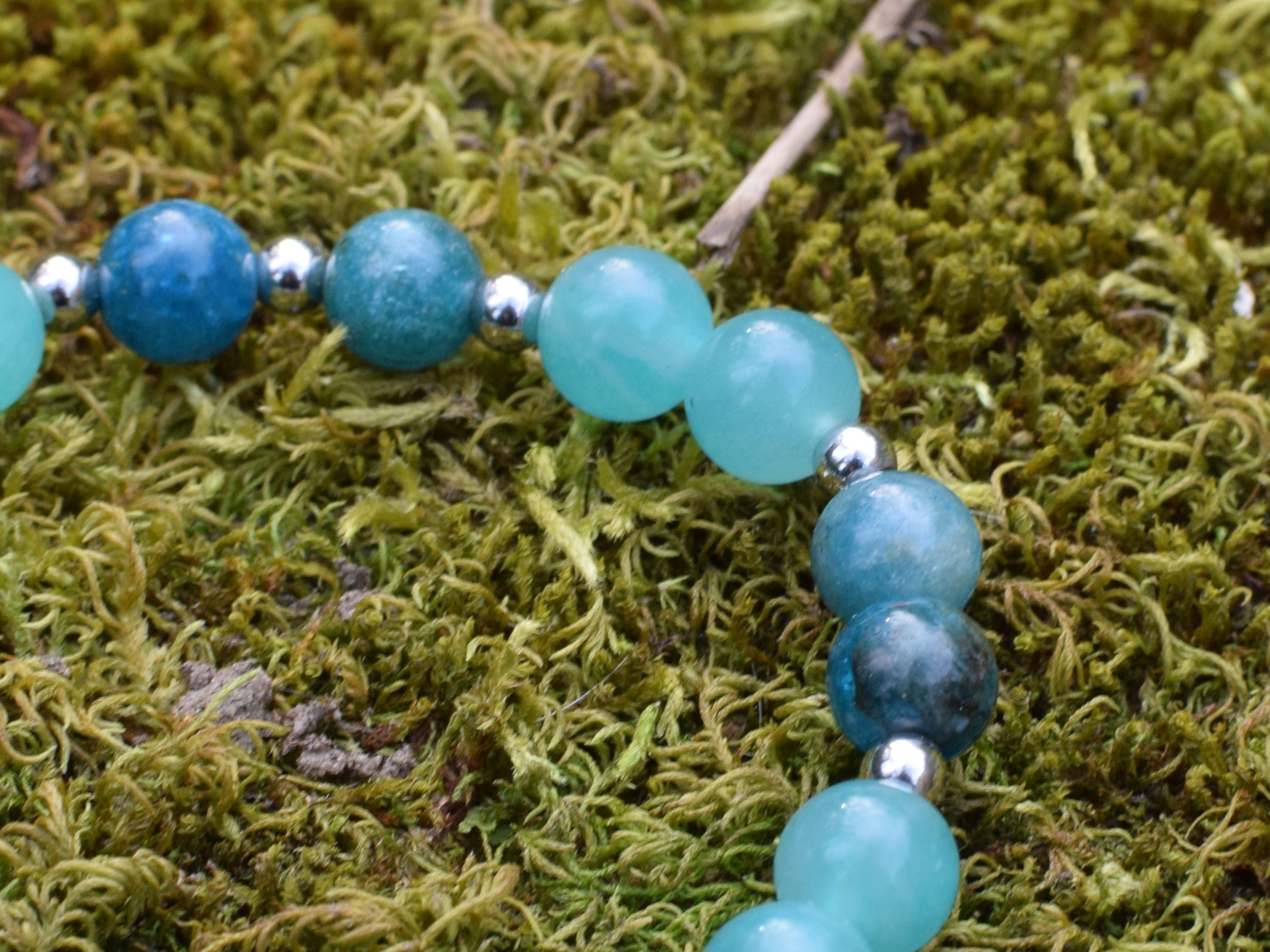 Bracelet d'intention - Messagère de lumière (Apatite & amazonite)