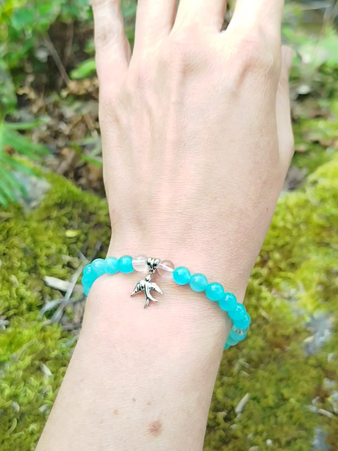 Bracelet d’intention - Libre envol (Amazonite & cristal de roche)