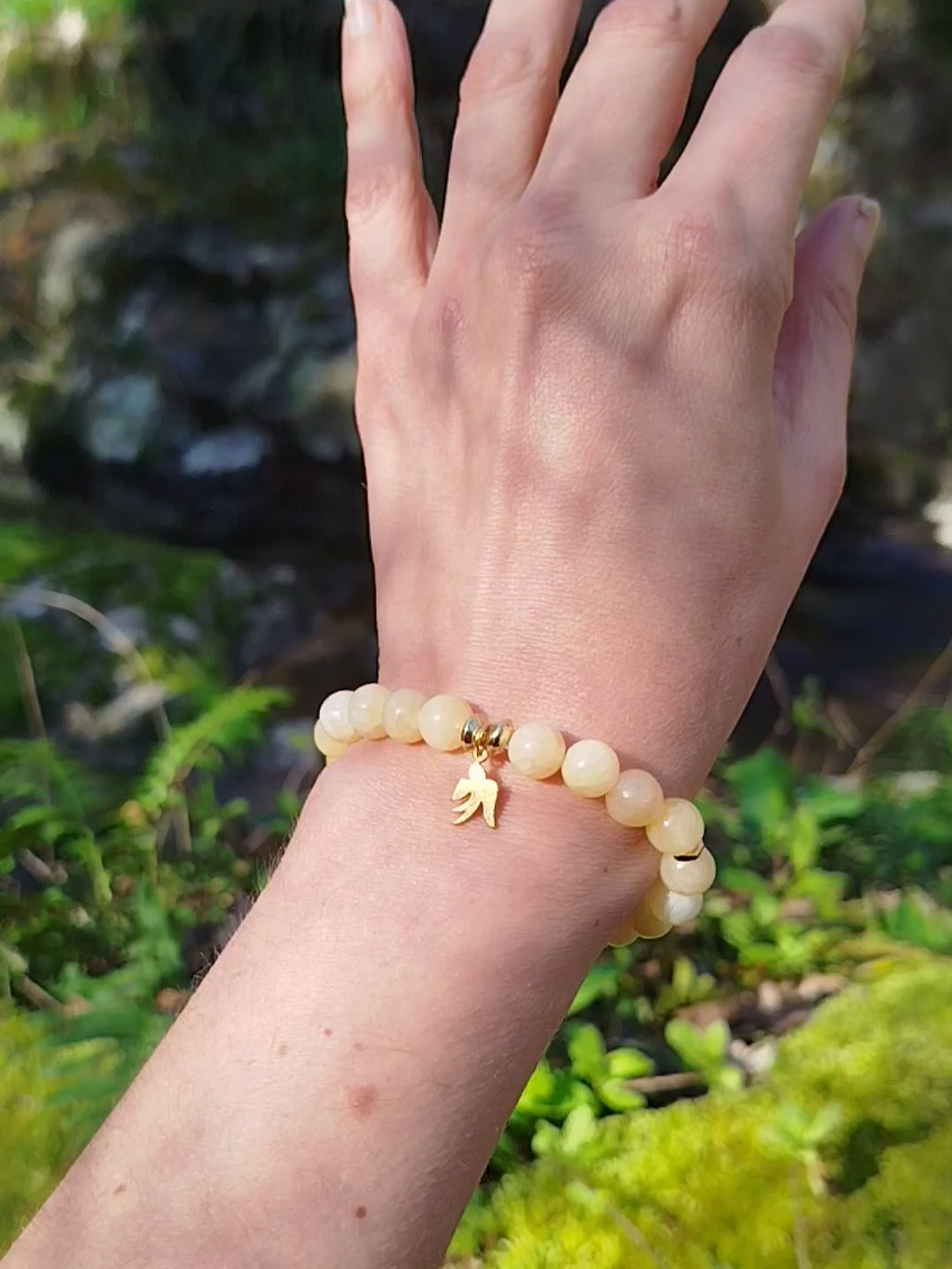 Bracelet d'intention - Ailes de lumière (Calcite orange)
