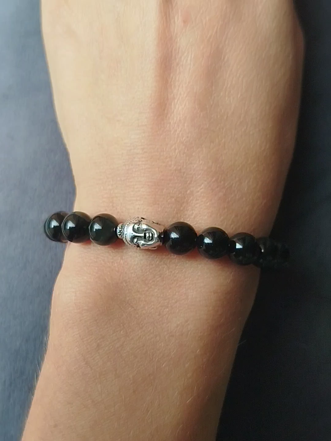 Bracelet d'intention - Sagesse profonde (Obsidienne œil céleste)