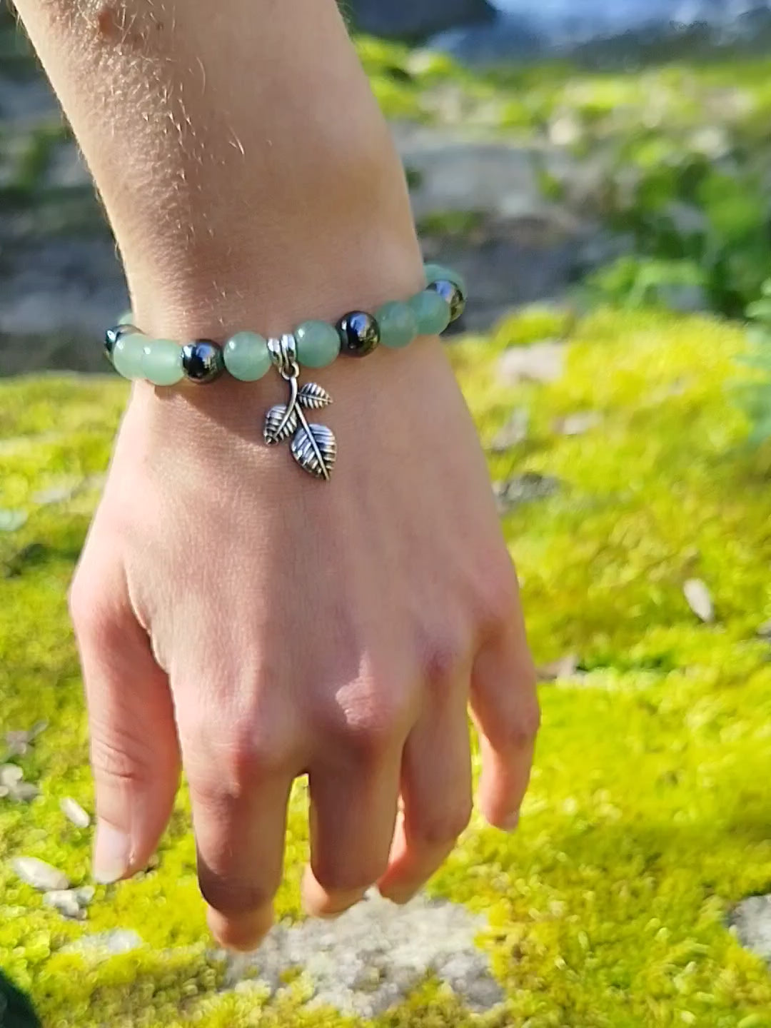 Bracelet intention - Jardin intérieur (Aventurine verte & hématite)