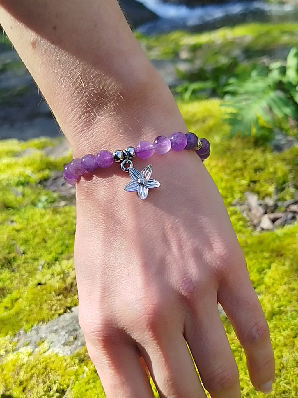 Bracelet d'intention - Fleur d'âme (Améthyste)