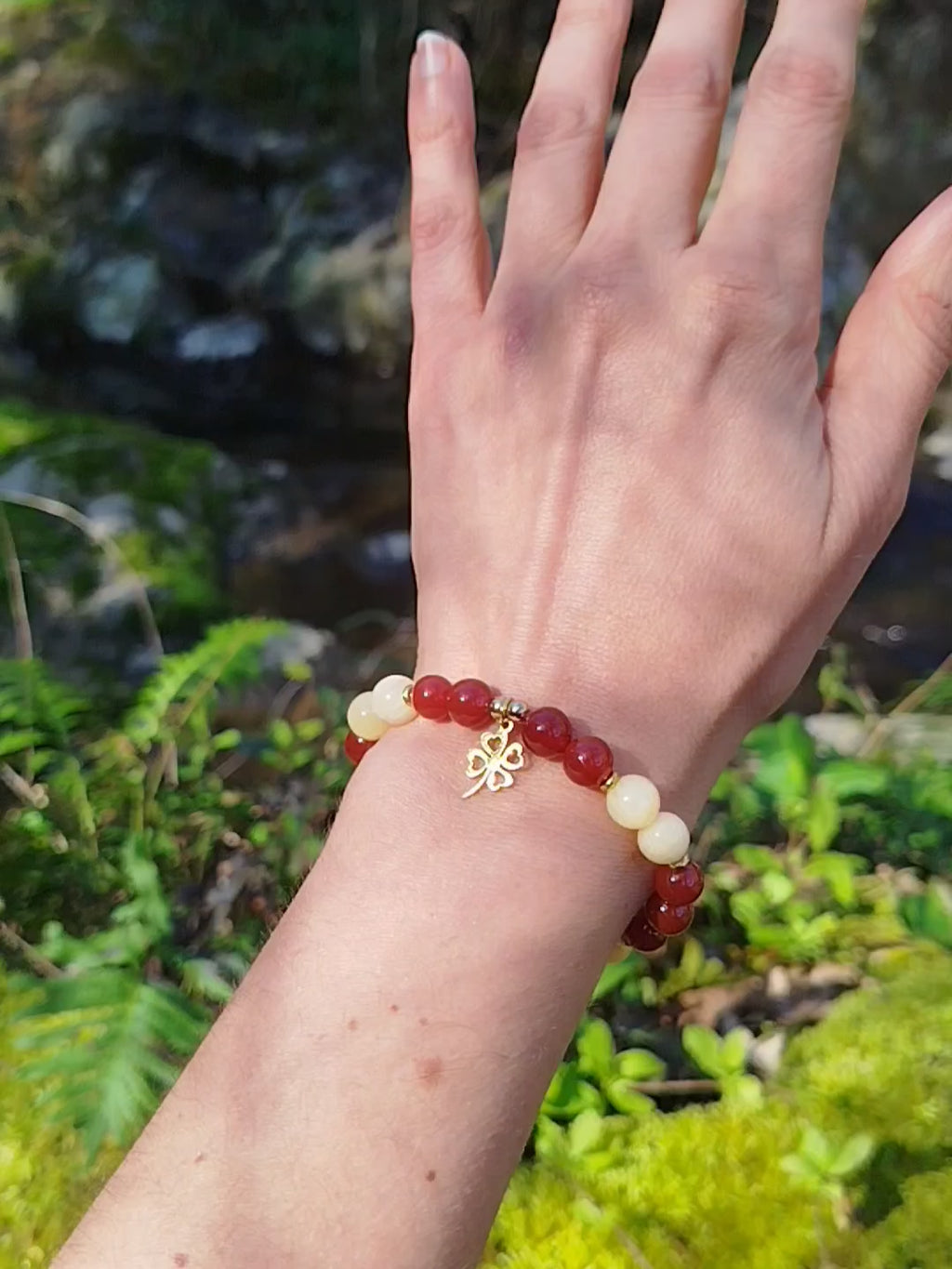 Bracelet d'intention - Chance lumineuse (Cornaline & Calcite orange)